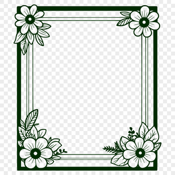 A digital vector illustration of a decorative frame with floral details.