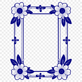 A decorative floral frame design created as a vector graphic for digital use.