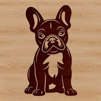 A sitting French bulldog breed dog, suitable for illustration or design projects.