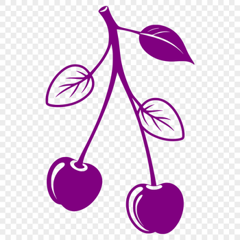 A detailed illustration of a single cherry fruit with smooth texture and realistic design.