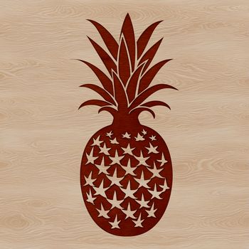 An isolated vector graphic of a juicy pineapple, perfect for design and crafting projects.