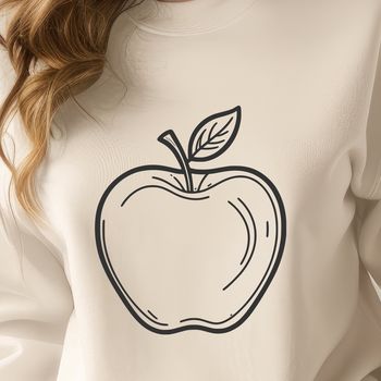 Illustrated graphic of a sliced apple, suitable for vector art designs.