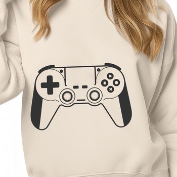 An electronic gaming device with controls and handles.