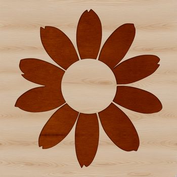 An SVG vector art design featuring a single stem with a bright yellow flower head and multiple delicate petals.