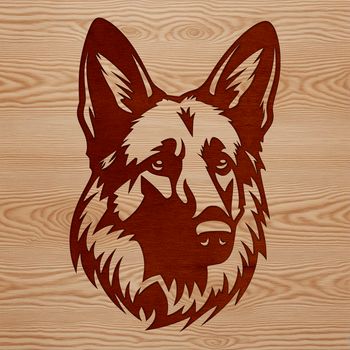 Vector graphic representation of a German Shepherd breed, suitable for various designs and projects.