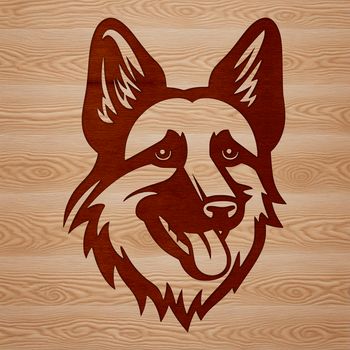 A detailed illustration of a German Shepherd's head, suitable for various design applications.