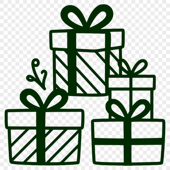 Vector Gift Box Graphics Vector illustration of a wrapped gift box with festive designs, suitable for commercial and personal use.