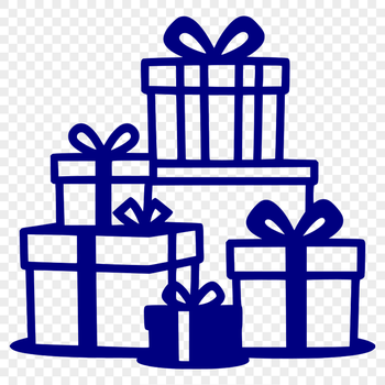 A simple, hand-drawn gift box with a ribbon and bow, ready for commercial or personal use.