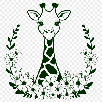 A tall savanna animal with spotted coat and long neck, suitable for vector design.