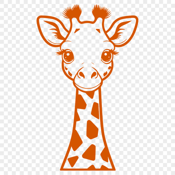 A high-resolution illustration of a giraffe in a natural savannah setting.