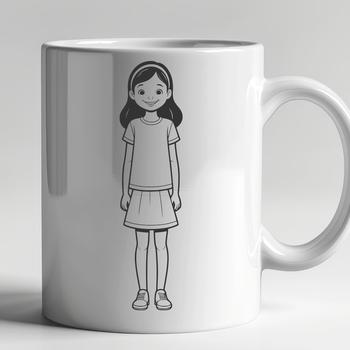 Young girl illustration created as scalable vector graphics.