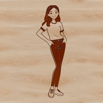 A young female character created as a vector graphic.