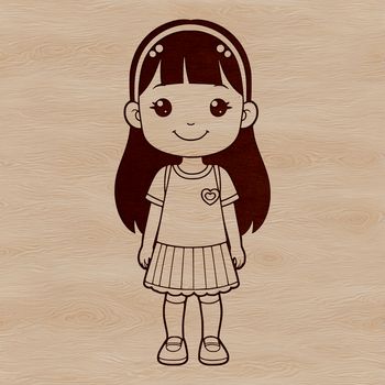 A young female silhouette created as a vector graphic in SVG format.