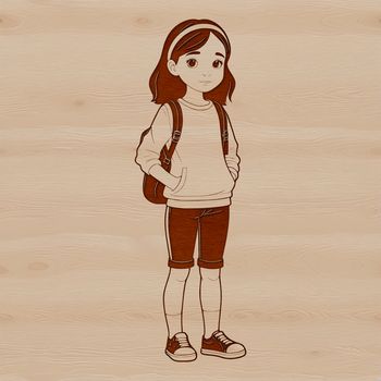 Vector illustration of a young female figure in a stylized design
