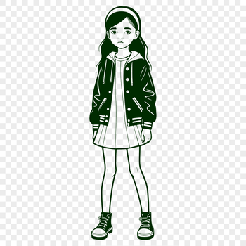 A young girl with long hair in a casual pose.