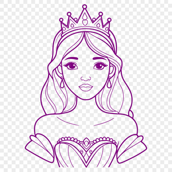 A digital illustration of a young female princess character designed as a vector art.