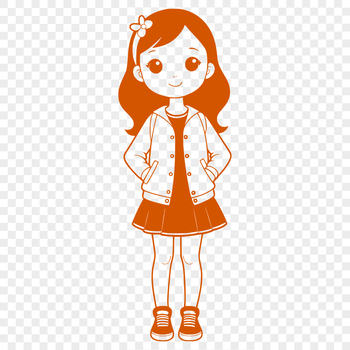 SVG icon of a young girl with simple design elements.