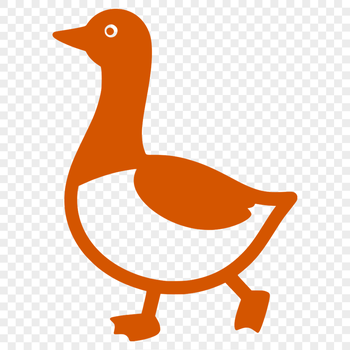 A simplified vector illustration of a goose in silhouette form.