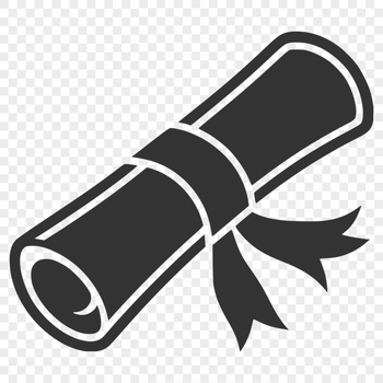 A traditional paper scroll with a ribbon tied around it.