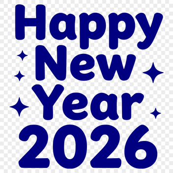 A minimalist illustration of a new year's theme with simple quotes and decorative elements.