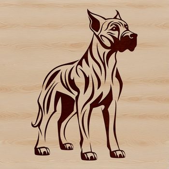 Close-up illustration of a standing Great Dane dog breed