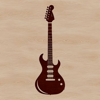 A stylized illustration of a guitar, suitable for vector art projects.