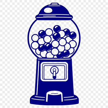 A classic gumball machine designed as a vector graphic for various digital and printing applications.