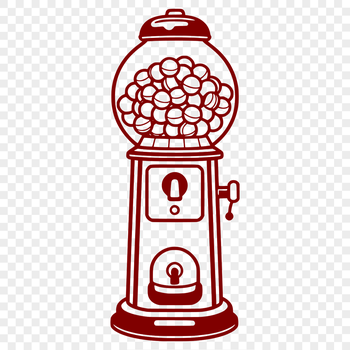 A colorful illustration of a classic gumball machine, suitable for vector design and cutting machine projects.