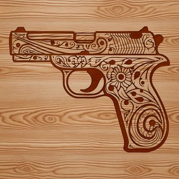 Illustrative rendering of a handgun in vector format