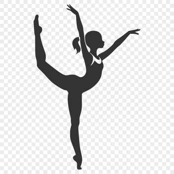 A vector illustration of a gymnast in mid-air, performing a routine on the balance beam.