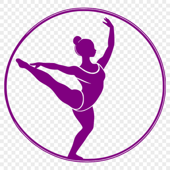 A vector illustration of a female gymnast in motion, showcasing athletic flexibility and strength.