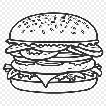 Illustrated hamburger icon made from vector shapes for digital and crafting projects.