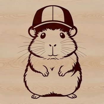 A small, furry animal wearing a tiny hat, suitable for personal or commercial projects using vector graphics.