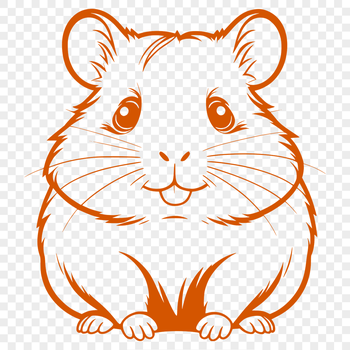 A whimsical hamster illustration designed as a vector art file.