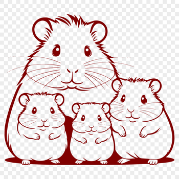 A simple line-drawn hamster design suitable for DIY crafts and personal projects.