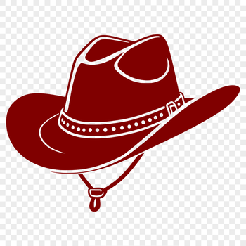A detailed illustration of a cowboy hat with intricate design elements.