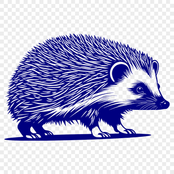 A small, spiny mammal standing on its hind legs, depicted in a simple vector design.