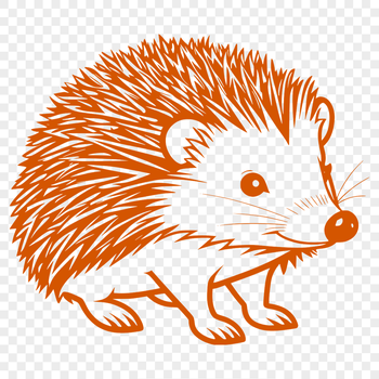A detailed illustration of a hedgehog, suitable for digital cutting machines like Cricut.