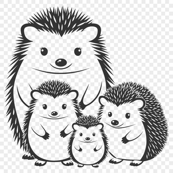 A vector illustration of a hedgehog, suitable for digital cutting machines like Cricut or laser cutters.