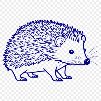 Illustrative vector art of a hedgehog, suitable for digital design and crafting.