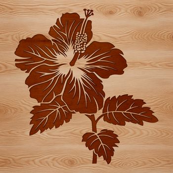 A detailed illustration of a Hibiscus flower, suitable for graphic design and crafting projects.