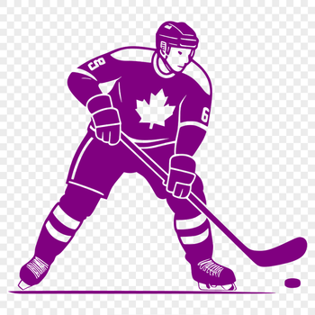 A minimalist illustration of a hockey player in action, ready for clipping and customization.