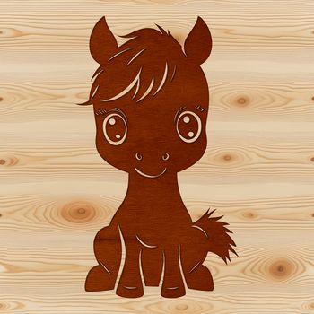 A detailed vector illustration of a horse in a naturalistic pose, suitable for graphic design projects.