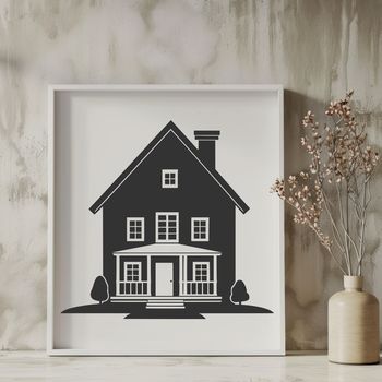 A minimalist house illustration designed as a vector graphic.