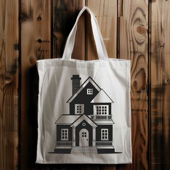 A simple vector illustration of a residential house with basic architectural features.