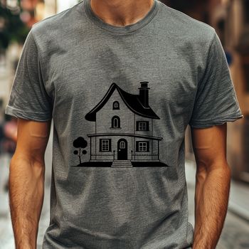 A minimalist illustration of a single-family home, suitable for design and crafting projects.