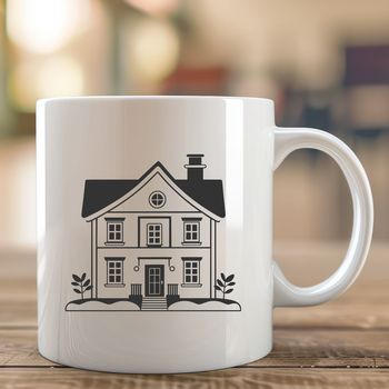 An SVG graphic representation of a basic residential building in a modern style.
