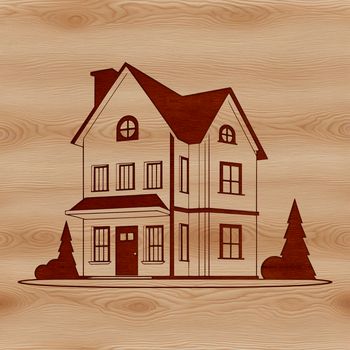 A simple digital representation of a residential building in a vector format.