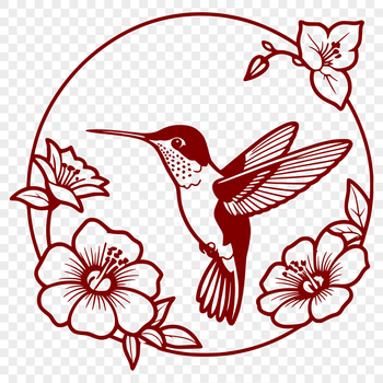 A colorful illustration of a hummingbird in flight, surrounded by floral elements.