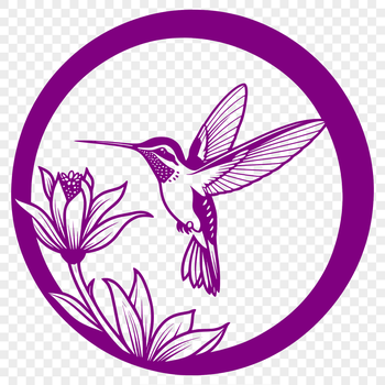 A detailed illustration of a hummingbird surrounded by foliage, created as a scalable SVG graphic file.